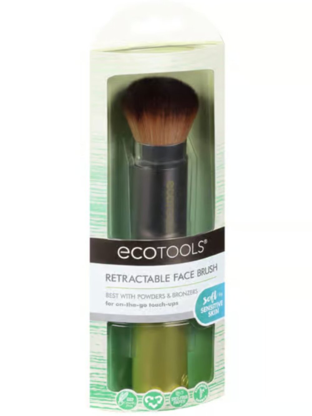 *EcoTools Retractable Face Brush – Travel-Friendly Powder Brush New